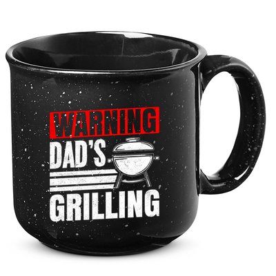 Warning DadS Grilling FatherS Day Graphic 15oz Campfire Ceramic Mug