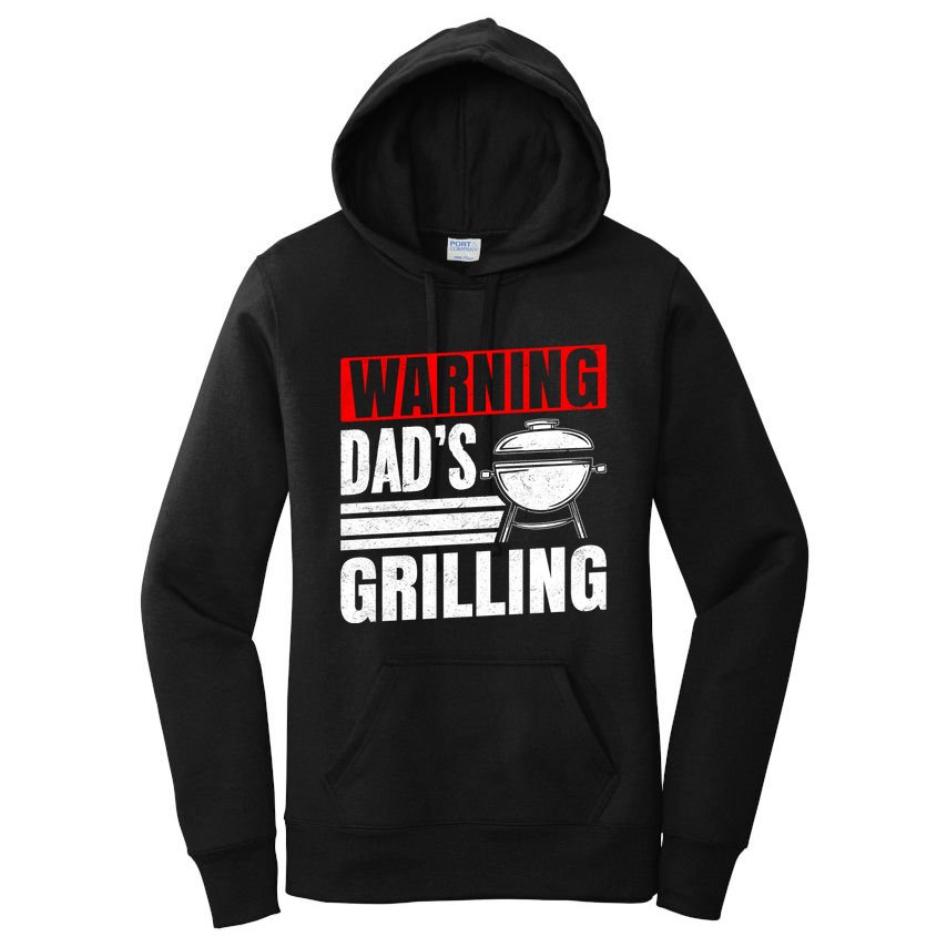 Warning DadS Grilling FatherS Day Graphic Women's Pullover Hoodie