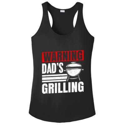 Warning DadS Grilling FatherS Day Graphic Ladies PosiCharge Competitor Racerback Tank