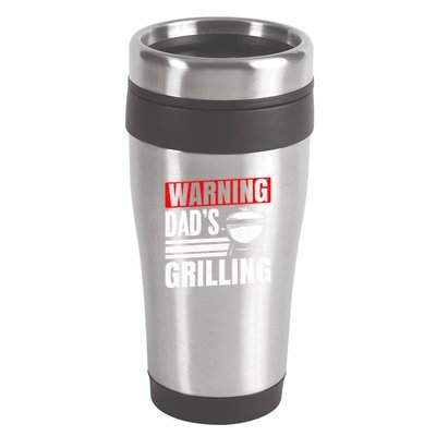 Warning DadS Grilling FatherS Day Graphic 16oz Travel Tumbler