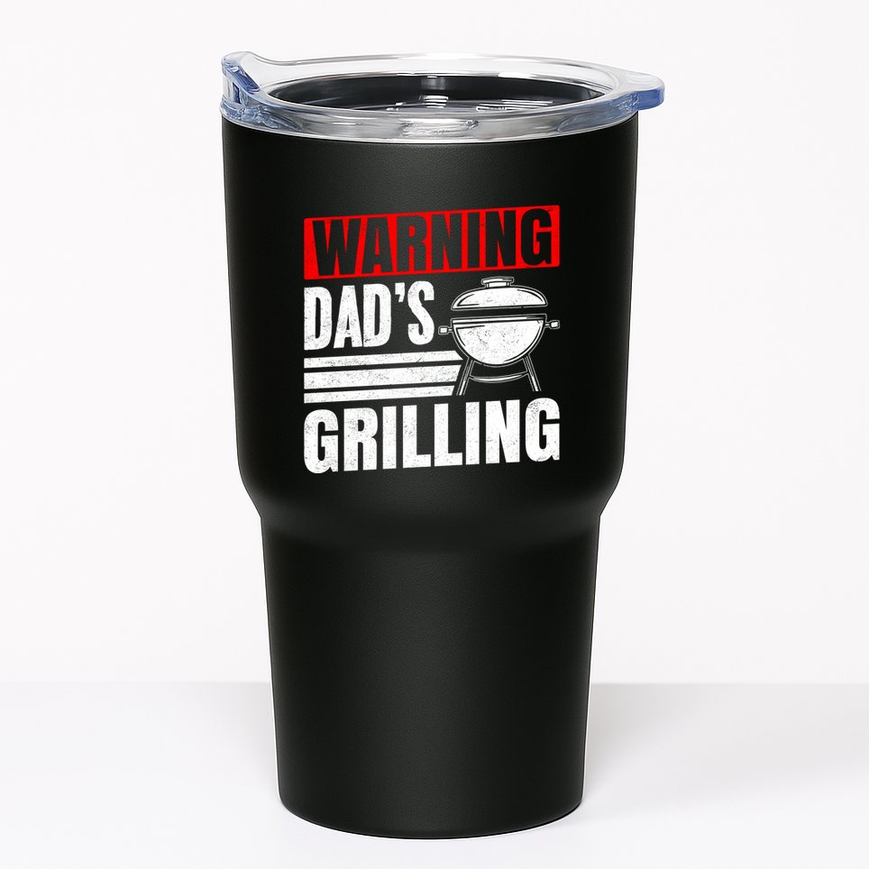 Warning DadS Grilling FatherS Day Graphic Tumbler