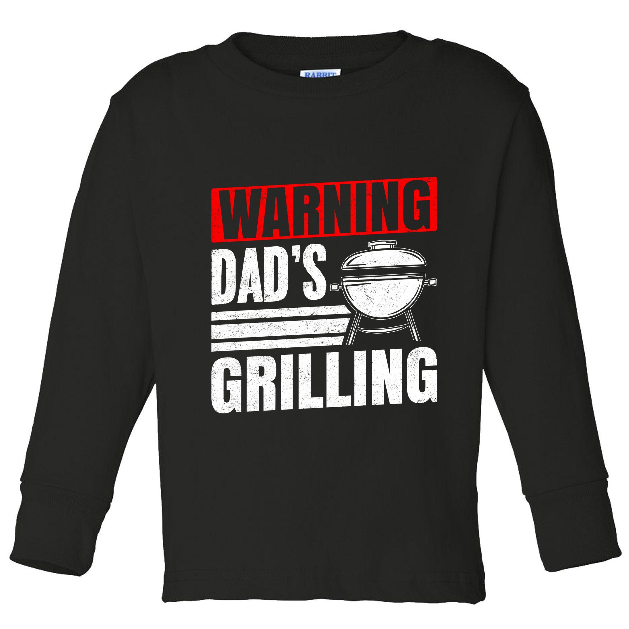 Warning DadS Grilling FatherS Day Graphic Toddler Long Sleeve Shirt