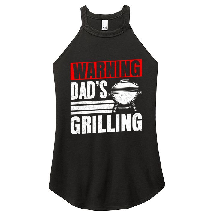 Warning DadS Grilling FatherS Day Graphic Women's Perfect Tri Rocker Tank