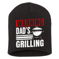 Warning DadS Grilling FatherS Day Graphic Short Acrylic Beanie