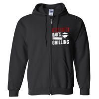 Warning DadS Grilling FatherS Day Graphic Full Zip Hoodie