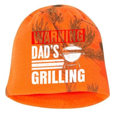 Warning DadS Grilling FatherS Day Graphic Kati - Camo Knit Beanie