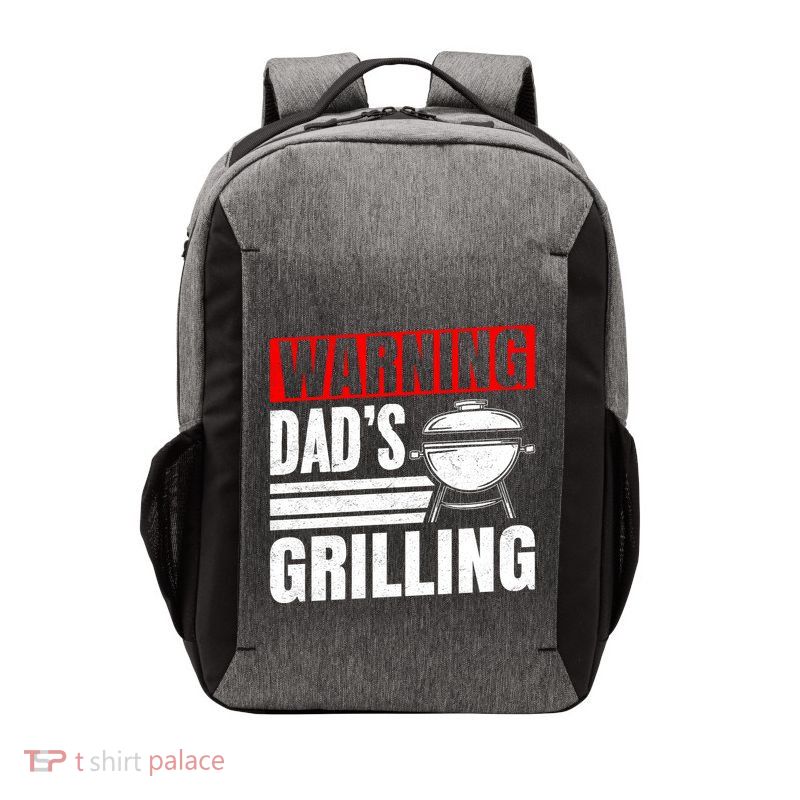 Warning DadS Grilling FatherS Day Graphic Vector Backpack