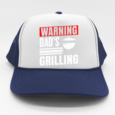 Warning DadS Grilling FatherS Day Graphic Trucker Hat