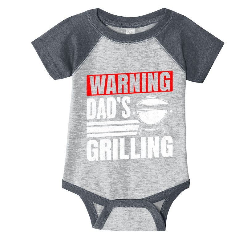 Warning DadS Grilling FatherS Day Graphic Infant Baby Jersey Bodysuit