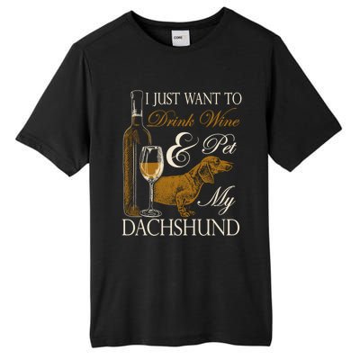 Wine Dachshund Great Gift Tall Fusion ChromaSoft Performance T-Shirt