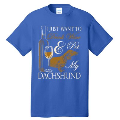 Wine Dachshund Great Gift Tall T-Shirt