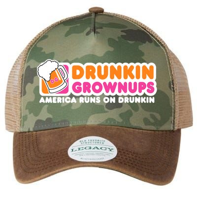 Wo Drunkin Grownups Adult Party Sarcastic Gift Drinking V-Neck Legacy Tie Dye Trucker Hat