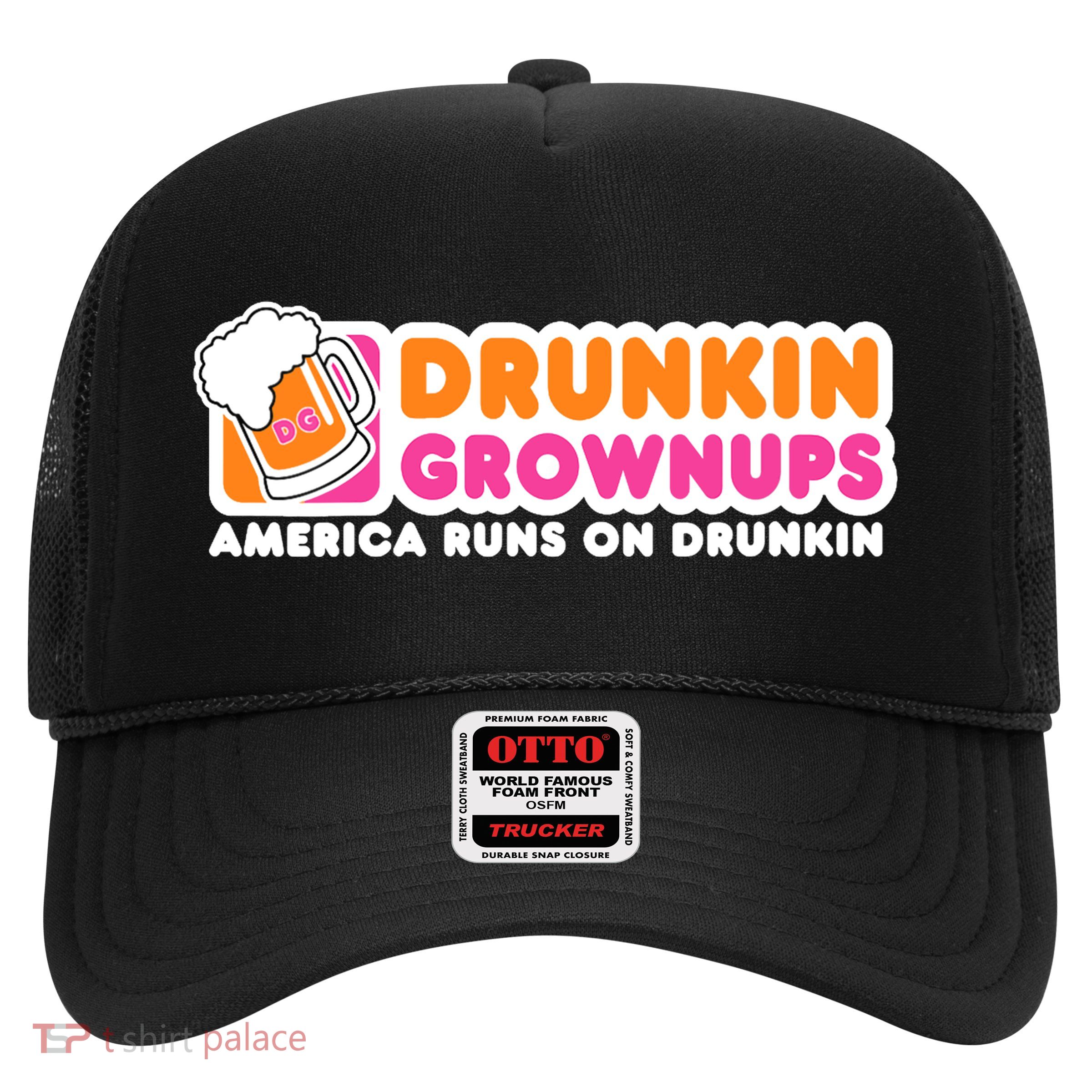 Wo Drunkin Grownups Adult Party Sarcastic Gift Drinking V-Neck Trucker Hat