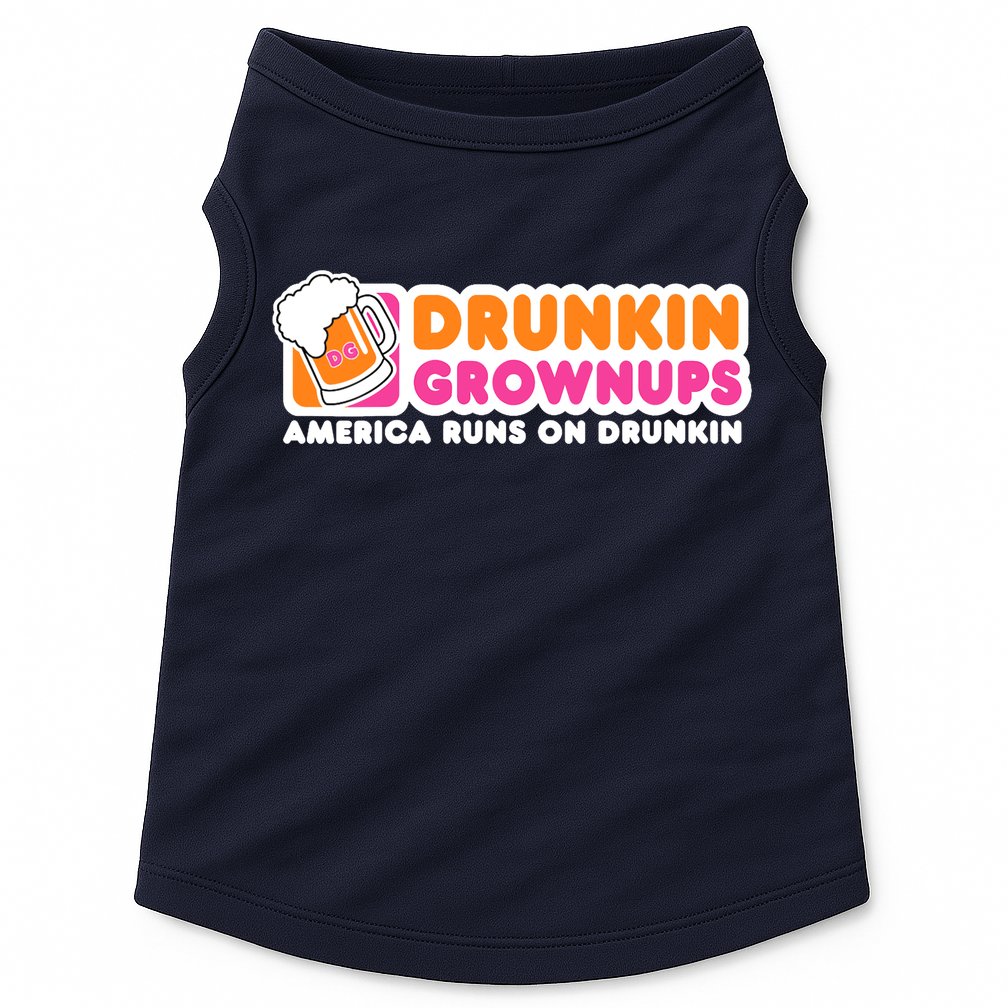 Wo Drunkin Grownups Adult Party Sarcastic Gift Drinking V-Neck Doggie Tank