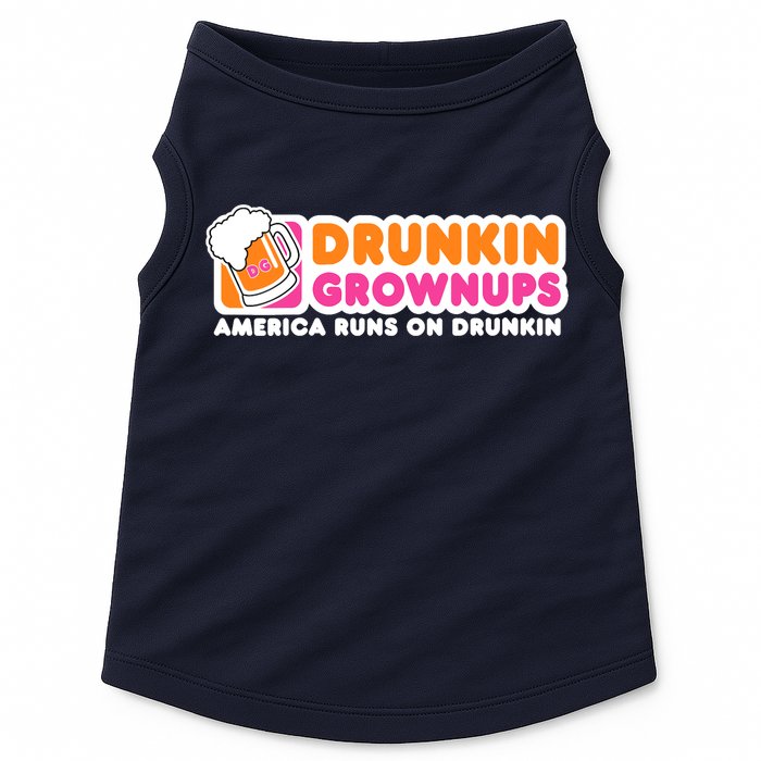 Wo Drunkin Grownups Adult Party Sarcastic Gift Drinking V-Neck Doggie Tank