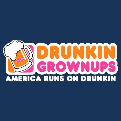 Wo Drunkin Grownups Adult Party Sarcastic Gift Drinking V-Neck T-Shirt