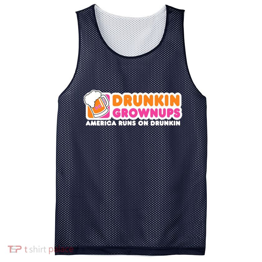 Wo Drunkin Grownups Adult Party Sarcastic Gift Drinking V-Neck Mesh Reversible Basketball Jersey Tank