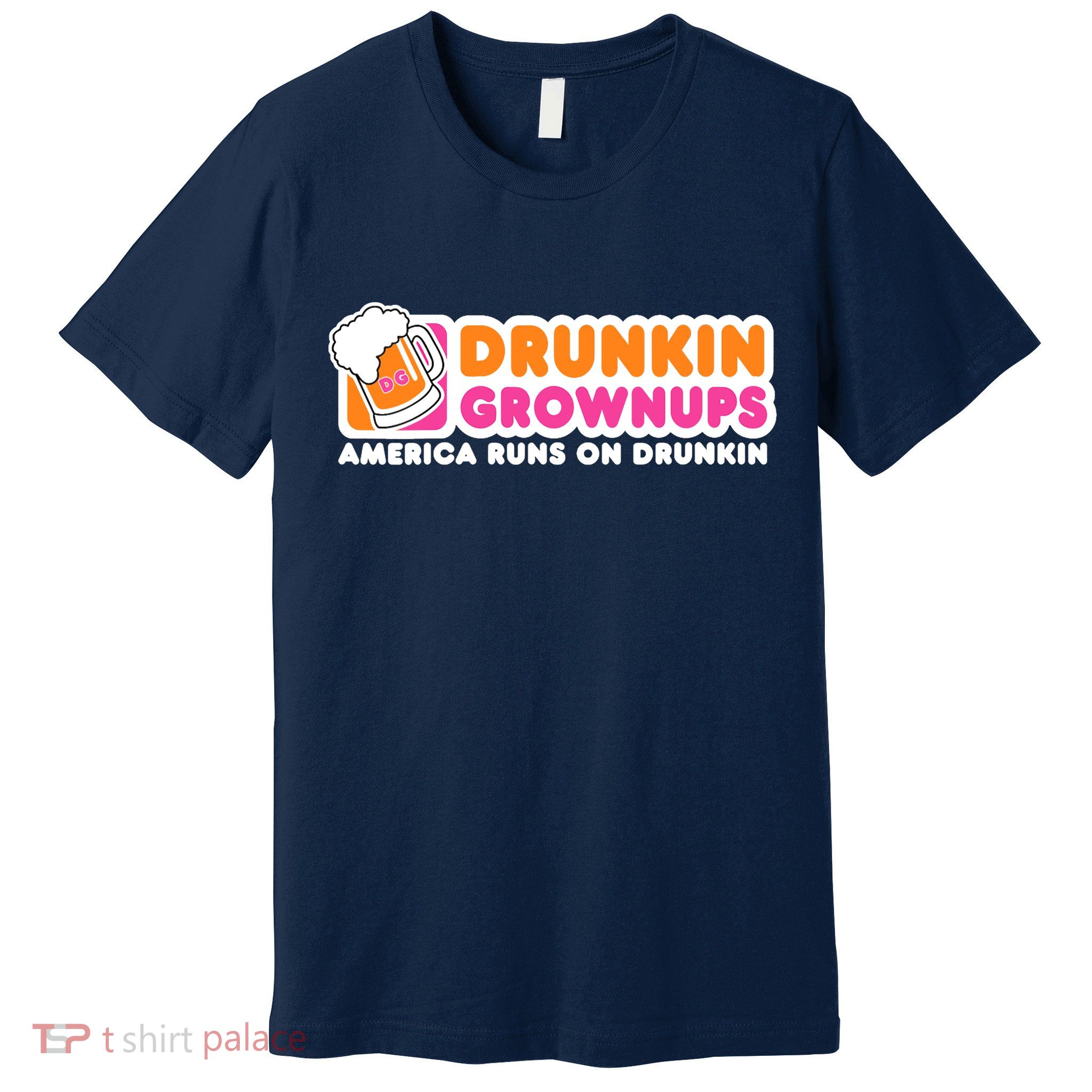 Wo Drunkin Grownups Adult Party Sarcastic Gift Drinking V-Neck Premium T-Shirt