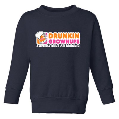 Wo Drunkin Grownups Adult Party Sarcastic Gift Drinking V-Neck Toddler Sweatshirt