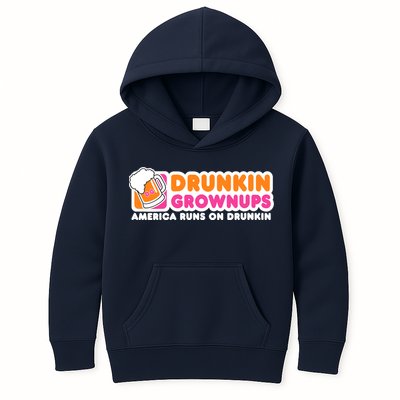 Wo Drunkin Grownups Adult Party Sarcastic Gift Drinking V-Neck Kids Hoodie