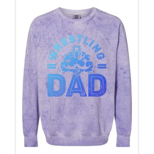 Wrestling Dad Gift Wrestle Lover Daddy Wrestler Gift Colorblast Crewneck Sweatshirt