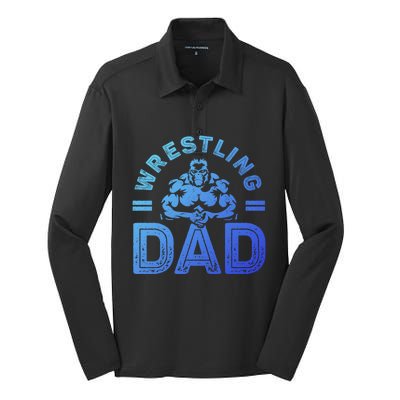 Wrestling Dad Gift Wrestle Lover Daddy Wrestler Gift Silk Touch Performance Long Sleeve Polo