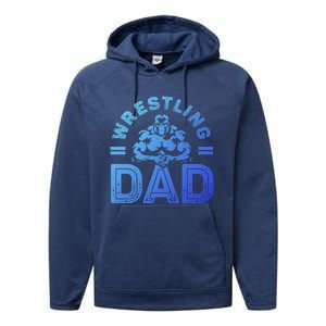 Wrestling Dad Gift Wrestle Lover Daddy Wrestler Gift Performance Fleece Hoodie