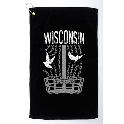 Wisconsin Disc Golf Player Breaking Chains Birdie Gift Platinum Collection Golf Towel