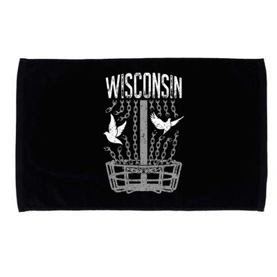 Wisconsin Disc Golf Player Breaking Chains Birdie Gift Microfiber Hand Towel