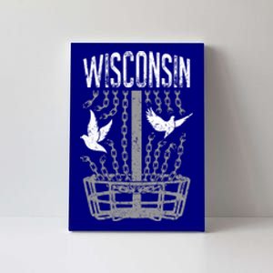 Wisconsin Disc Golf Player Breaking Chains Birdie Gift Canvas