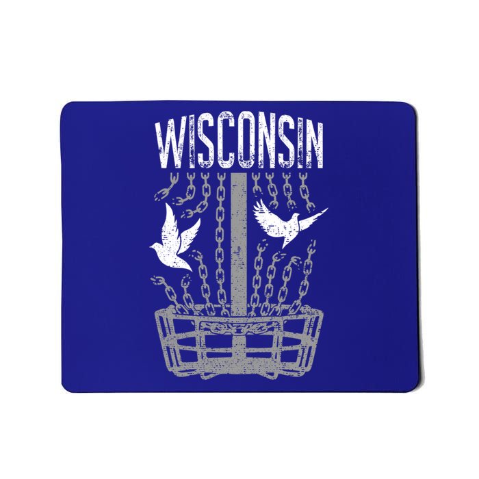 Wisconsin Disc Golf Player Breaking Chains Birdie Gift Mousepad