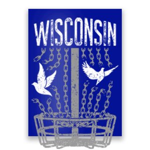 Wisconsin Disc Golf Player Breaking Chains Birdie Gift Poster