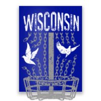 Wisconsin Disc Golf Player Breaking Chains Birdie Gift Poster