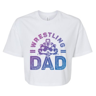 Wrestling Dad Gift Wrestle Lover Daddy Wrestler Gift Bella+Canvas Jersey Crop Tee