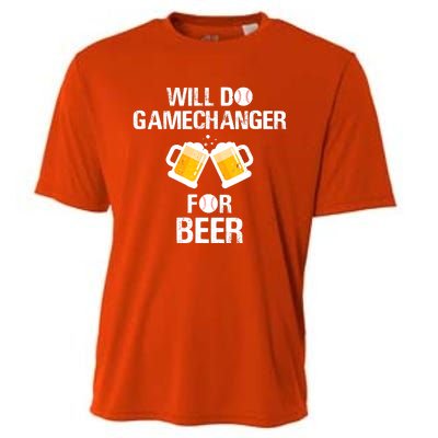 Will Do Gamechanger For Beer Funny Baseball Cooling Performance Crew T-Shirt