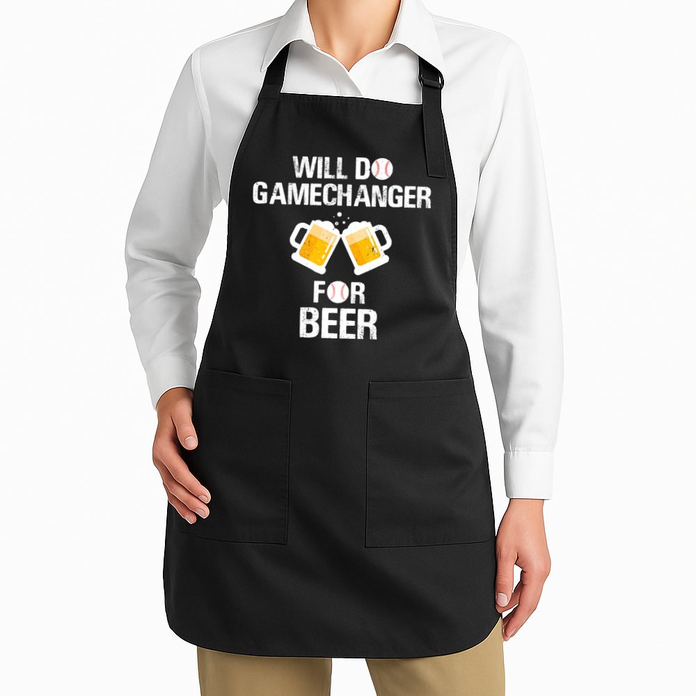 Will Do Gamechanger For Beer Funny Baseball Apron
