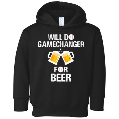 Will Do Gamechanger For Beer Funny Baseball Toddler Hoodie