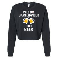 Will Do Gamechanger For Beer Funny Baseball Cropped Pullover Crew