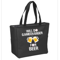 Will Do Gamechanger For Beer Funny Baseball Zip Tote Bag