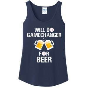 Will Do Gamechanger For Beer Funny Baseball Ladies Essential Tank