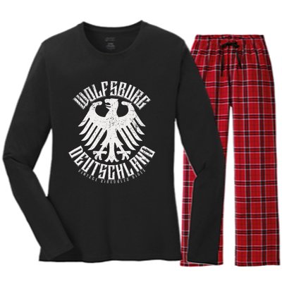 Wolfsburg Deutschland Germany Vintage Air Cooled Rides Women's Long Sleeve Flannel Pajama Set 