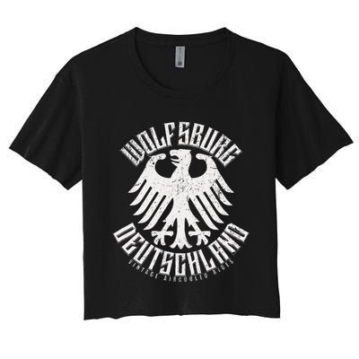 Wolfsburg Deutschland Germany Vintage Air Cooled Rides Women's Crop Top Tee