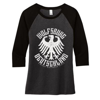 Wolfsburg Deutschland Germany Vintage Air Cooled Rides Women's Tri-Blend 3/4-Sleeve Raglan Shirt