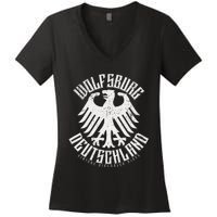 Wolfsburg Deutschland Germany Vintage Air Cooled Rides Women's V-Neck T-Shirt