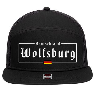 Wolfsburg Deutschland Germany German Flag 7 Panel Mesh Trucker Snapback Hat