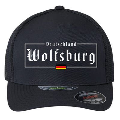 Wolfsburg Deutschland Germany German Flag Flexfit Unipanel Trucker Cap