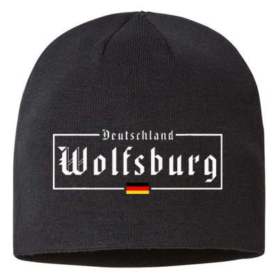 Wolfsburg Deutschland Germany German Flag Sustainable Beanie