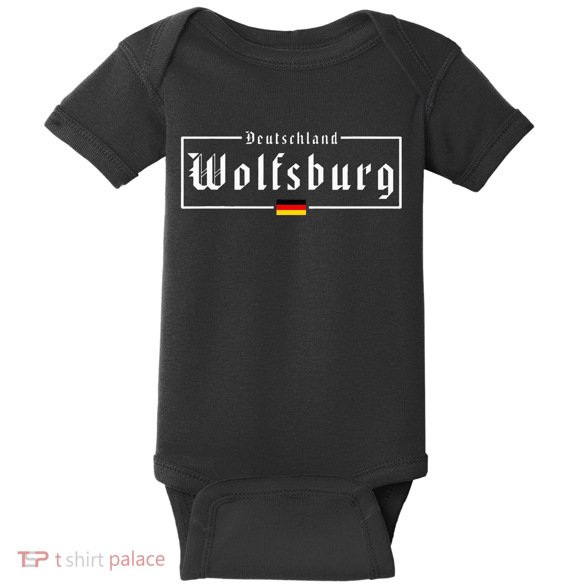 Wolfsburg Deutschland Germany German Flag Baby Bodysuit