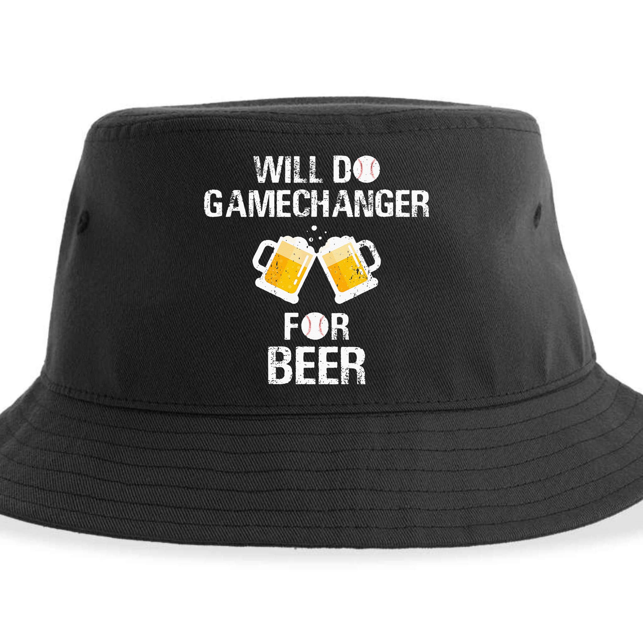 Will Do Gamechanger For Beer Funny Baseball Sustainable Bucket Hat