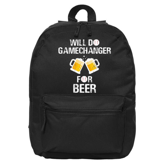 Will Do Gamechanger For Beer Funny Baseball 16 in Basic Backpack